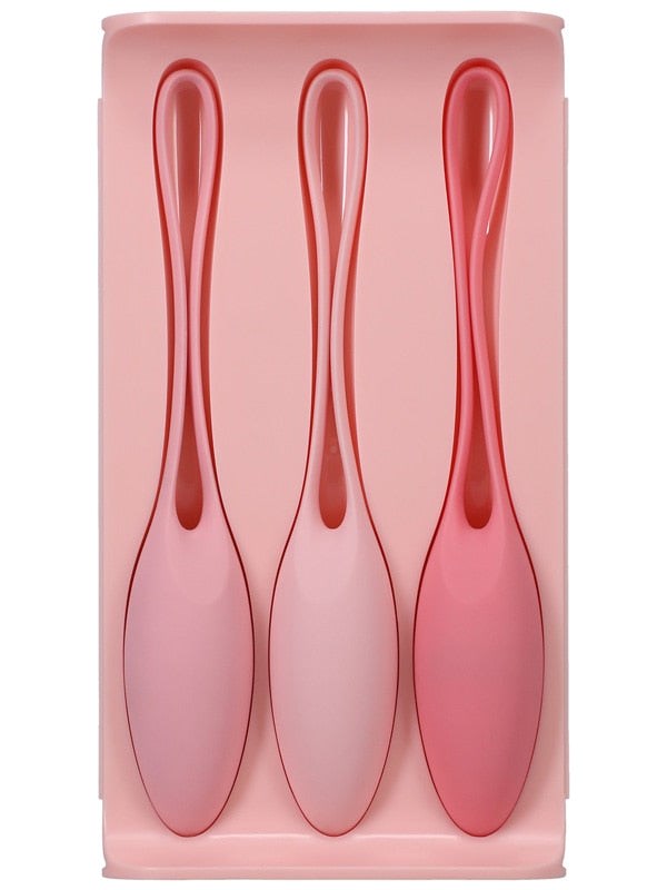 Doc Johnson 3 Silicone Balls Kegel Trainer Set In A Bag - - Love Eggs and Kegel Exercisers