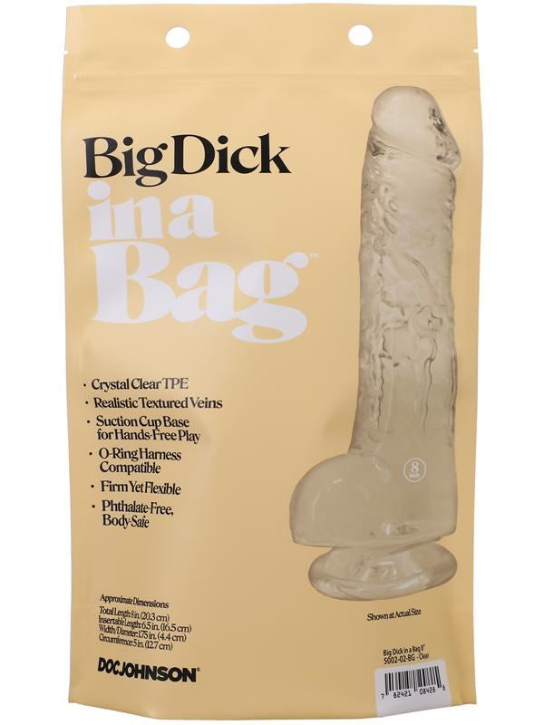 Doc Johnson 8 inch Realistic Big Dick In A Bag - - Realistic Dildos