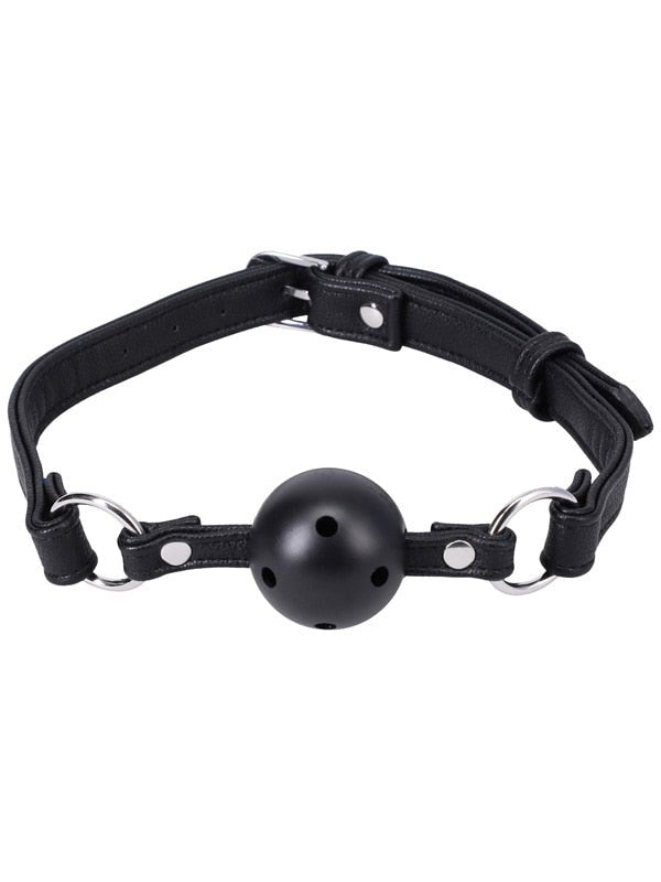 Doc Johnson BDM Play Began Leather Ball Gag In A Bag - Bondage Gags and Bits