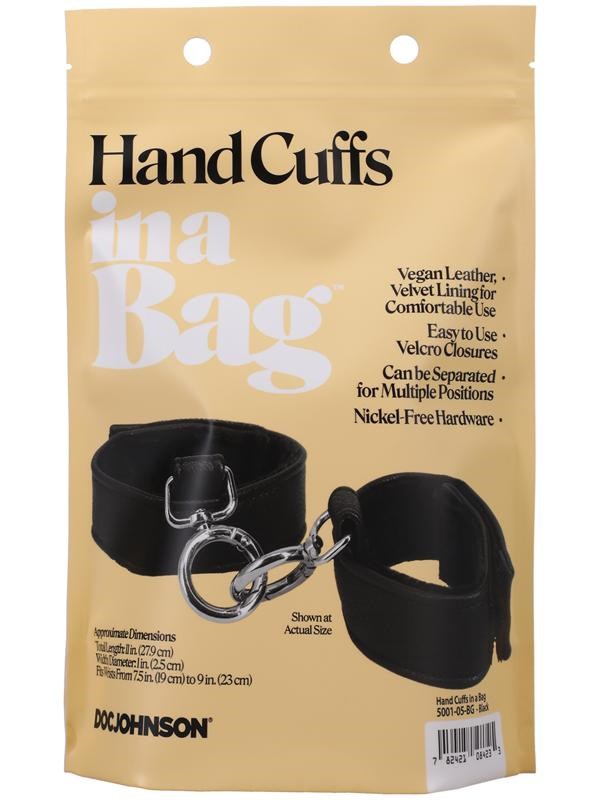 Doc Johnson Bondage Hand Cuffs In A Bag - - Cuffs and Restraints