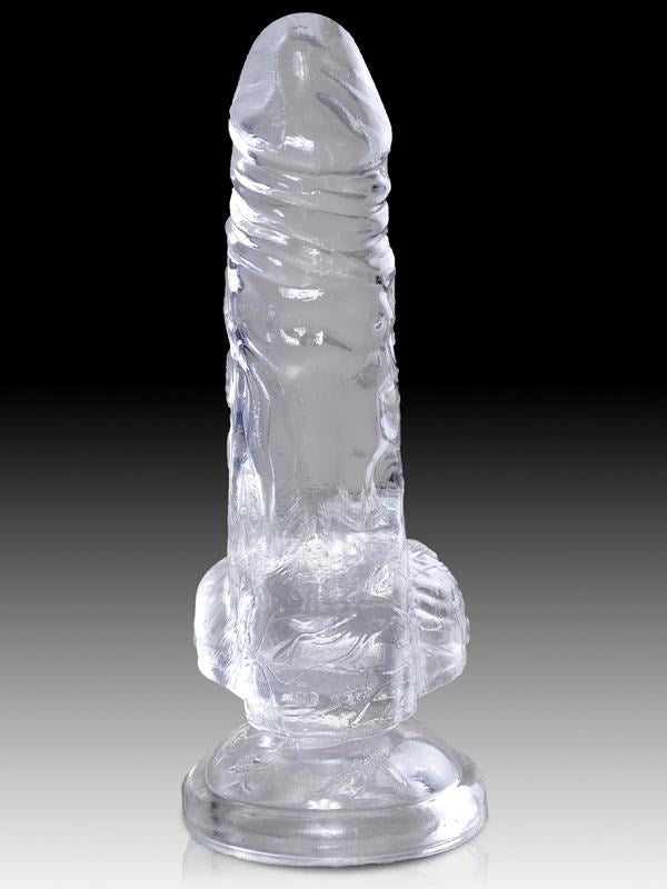 King Cock Clear Realistic Cock with Balls - - Realistic Dildos