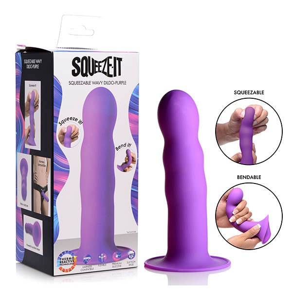 Squeeze-It Squeezable Wavy Dildo - - Realistic Dildos