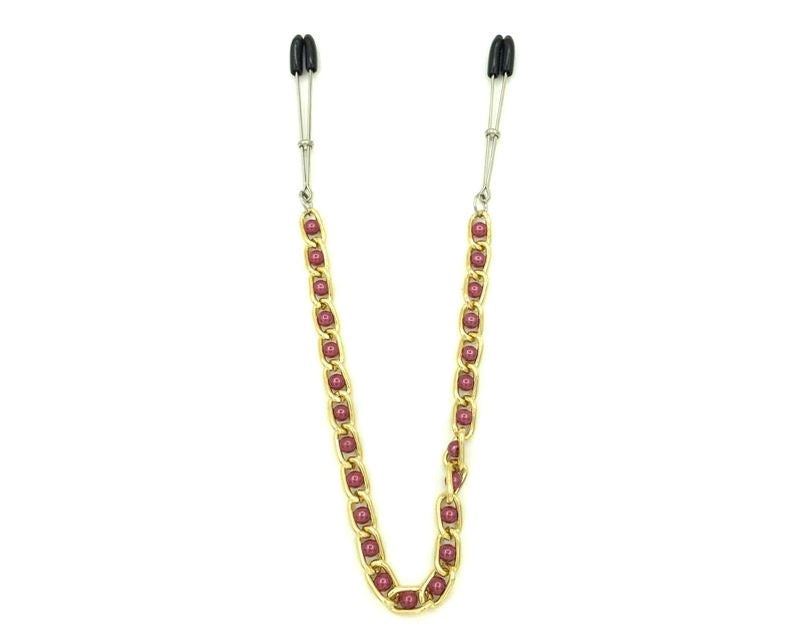 Tweezer Nipple Clamps with Connecting Chain - - Nipple and Clit Clamps