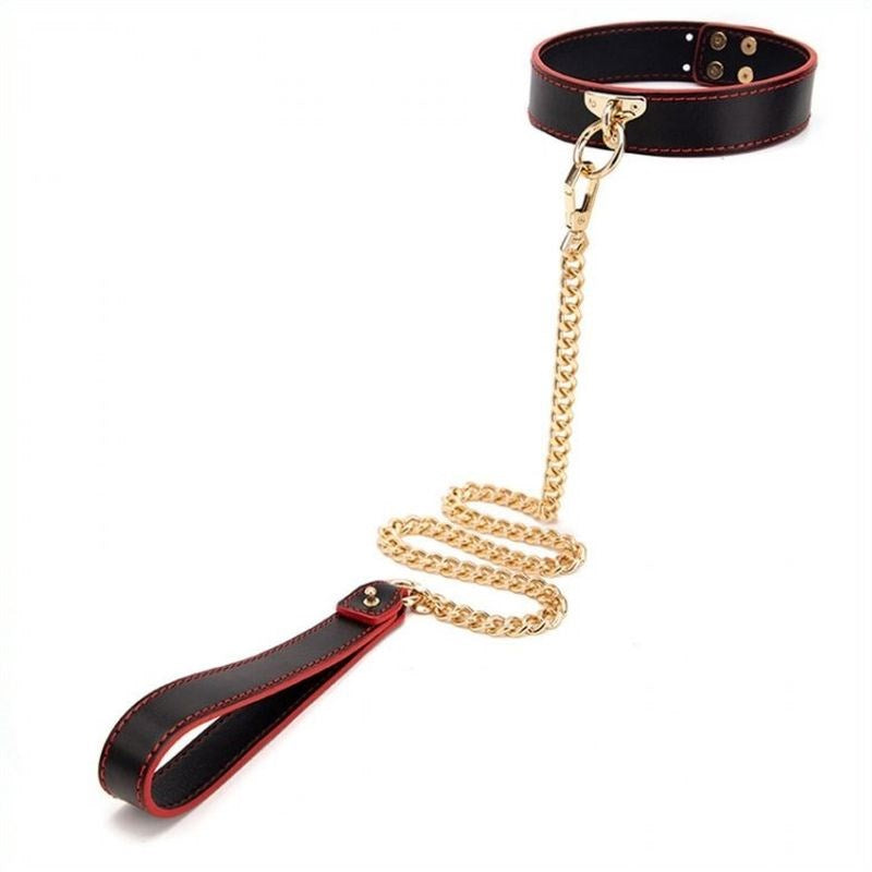 Golden Chain Lead BDSM Collar - - Fancy Dress Ups