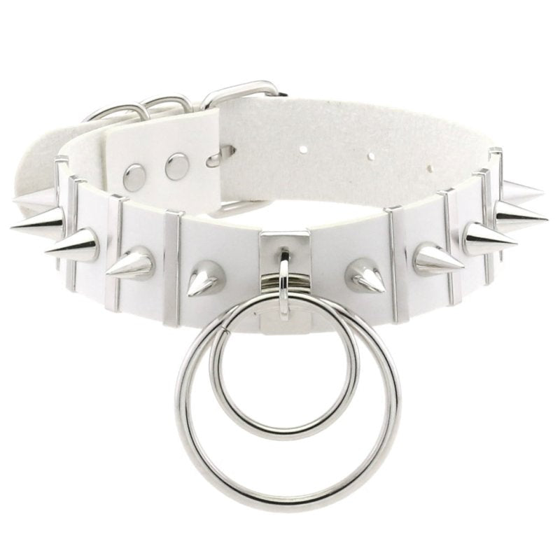 BDSM Spiked Collar PVC With Pendant - - Collars and Leads