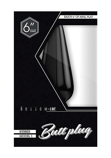 Bottom Line Rubber Butt Plug Black Model 1 Black - - Butt Plugs