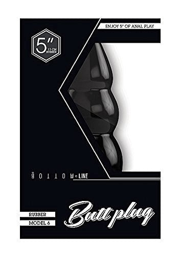 Bottom Line Rubber Butt Plug Black Model 6 - - Butt Plugs