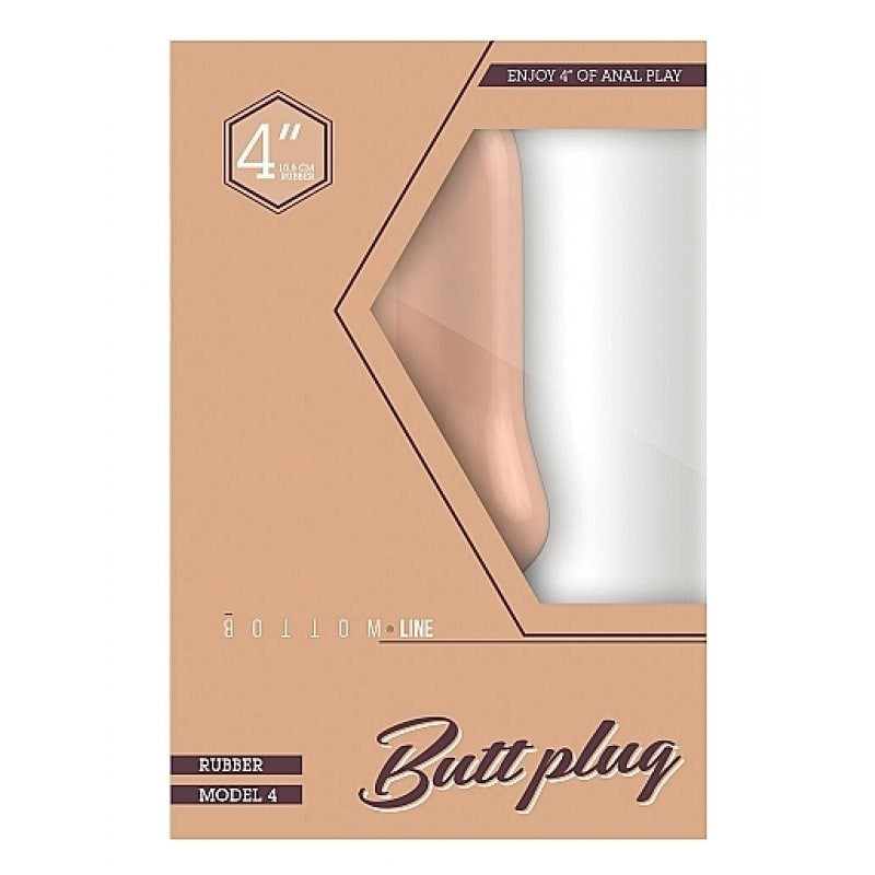 Bottom Line Rubber Butt Plug Flesh Model 1 - - Butt Plugs