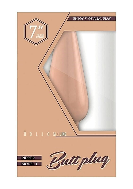 Bottom Line Rubber Butt Plug Flesh Model 1 - - Butt Plugs