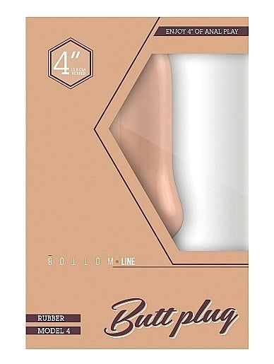 Bottom Line Rubber Butt Plug Flesh Model 4 - - Butt Plugs