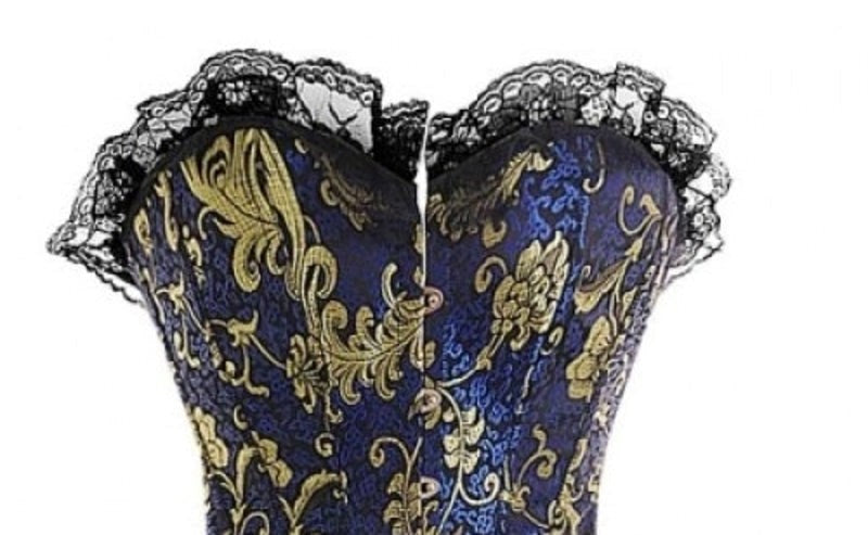 Burlesque Bustier With Lace Trim - - Fancy Dress Ups