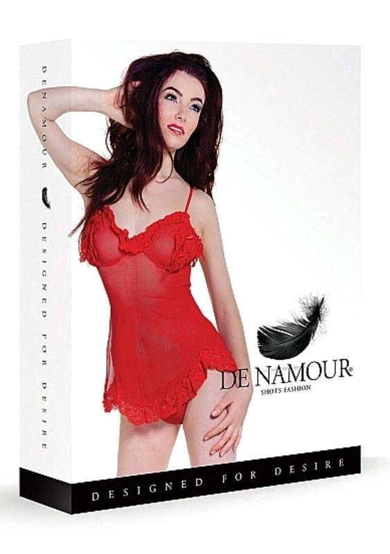 De Namour Red Babydoll & G-String - - Babydolls and Chemises