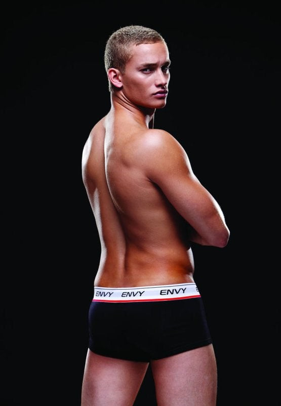 Envy Logo Elastic Low-Rise Trunk Black - Jocks and G-Strings