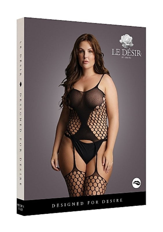Fence Net Suspender Bodystocking - - Body Stockings