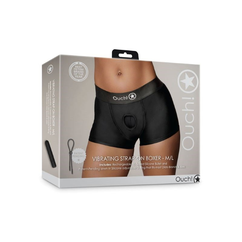 OUCH! Vibrating Strap-On Boxer - - Strap On Sextoys