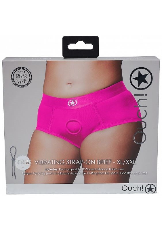Ouch! Vibrating Strap-on Brief - Pink - - Strap On Sextoys