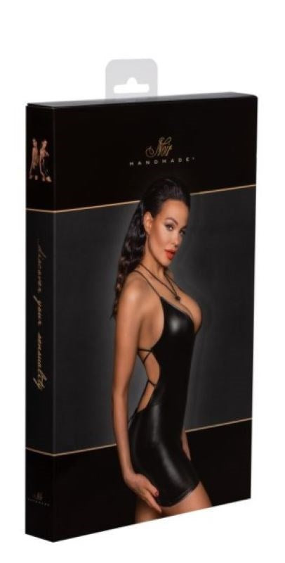 Power Wetlook Mini Fetish Dress With Lace Up Back - - Her Fetish