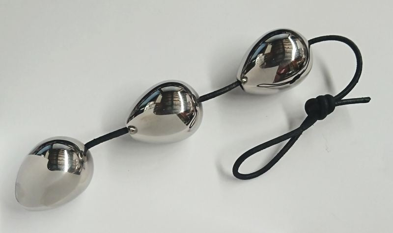 Steel Anal Balls with Cord - - Love Eggs and Kegel Exercisers