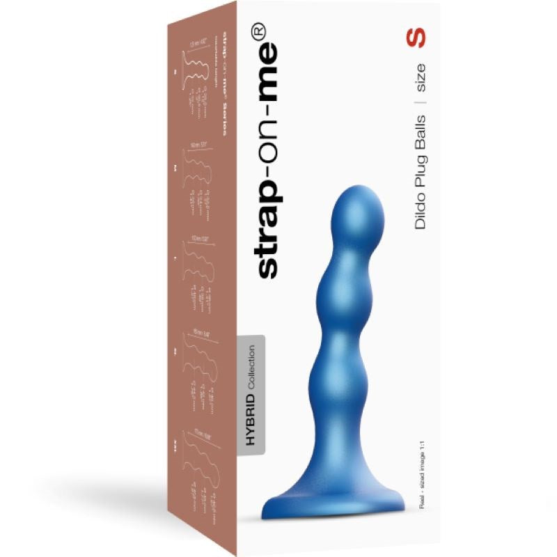 Strap On Me Dildo Plug Balls Metallic Blue - - Strap On Sextoys