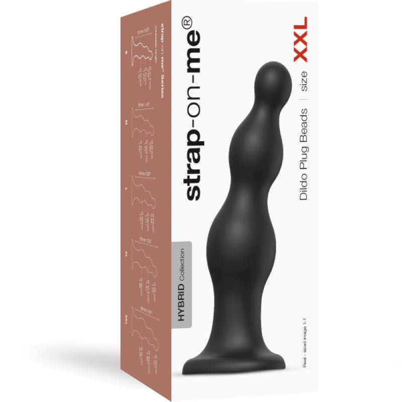 Strap On Me Dildo Plug Beads Black - - Strap On Sextoys