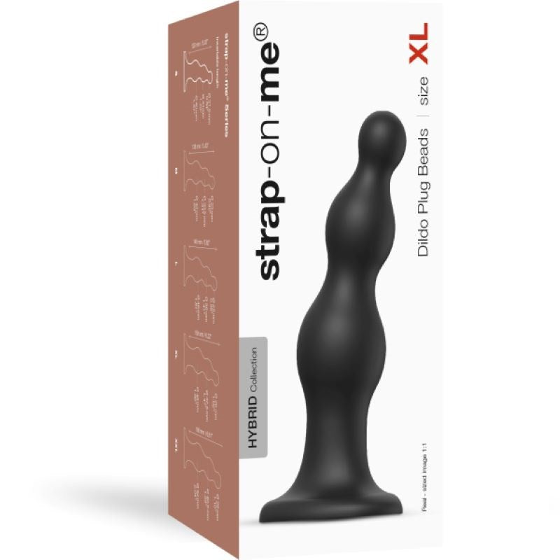 Strap On Me Dildo Plug Beads Black - - Strap On Sextoys