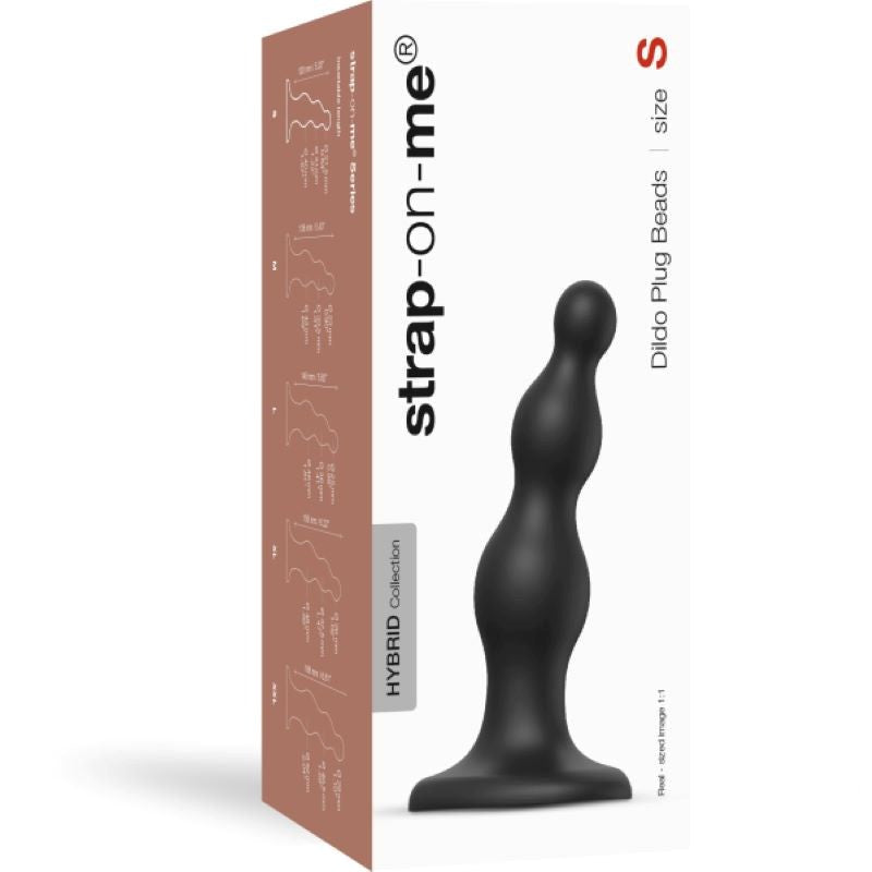 Strap On Me Dildo Plug Beads Black - - Strap On Sextoys