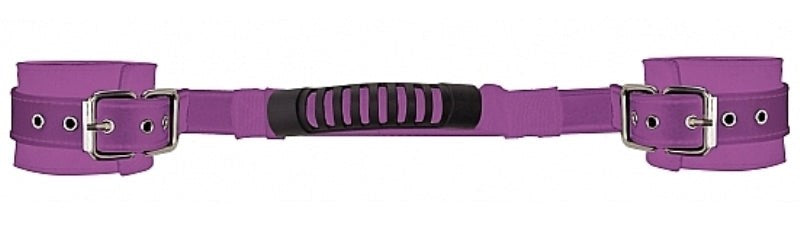 Adjustable Leather Handcuffs Purple - - Cuffs and Restraints