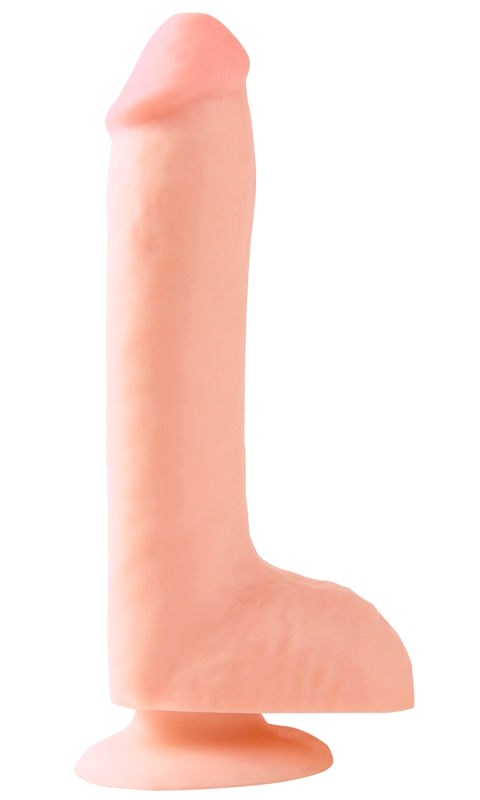 Basix Dong W/ Suction Cup 8 in. Flesh - - Realistic Dildos
