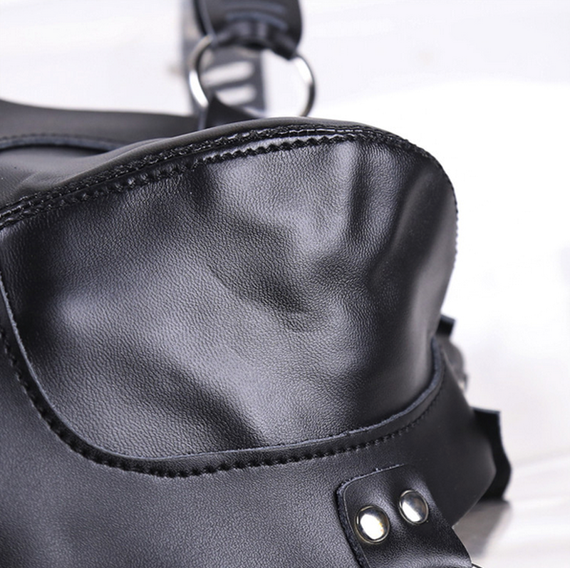 Faux Leather Male Chastity Pants - - His Fetish