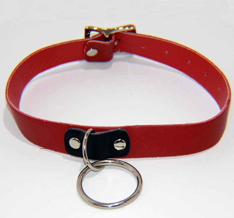 Kitty Red Collar with O Ring Heavy - - Fancy Dress Ups