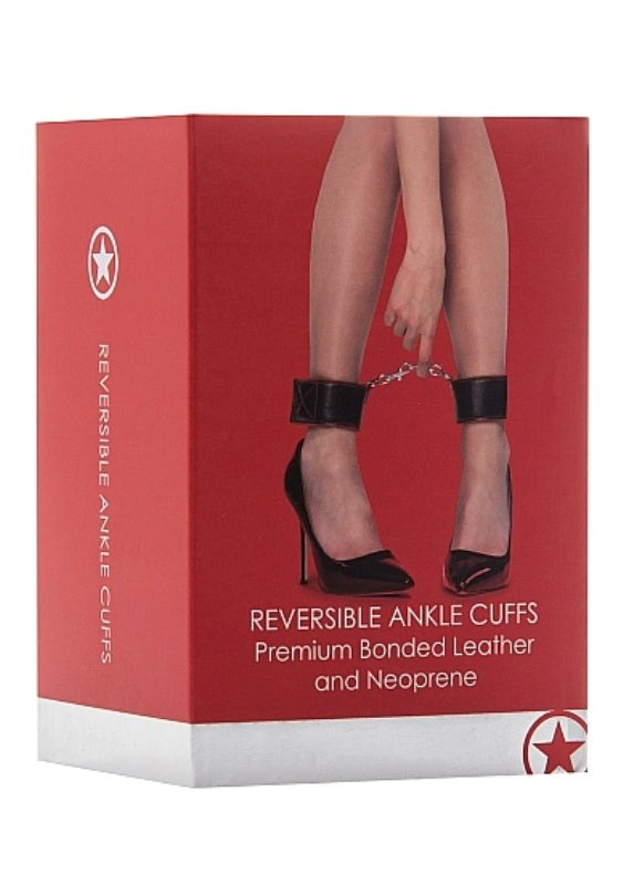 Ouch Reversible Ankle Cuffs Red - - Cuffs and Restraints