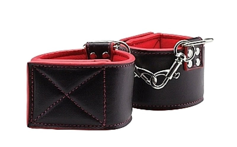 Ouch Reversible Wrist Cuffs Red - - Cuffs and Restraints