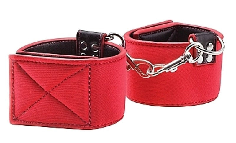 Ouch Reversible Wrist Cuffs Red - - Cuffs and Restraints