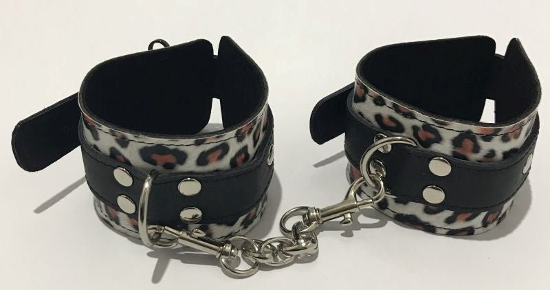Wild Leopard Print Wrist Cuffs - - Cuffs and Restraints