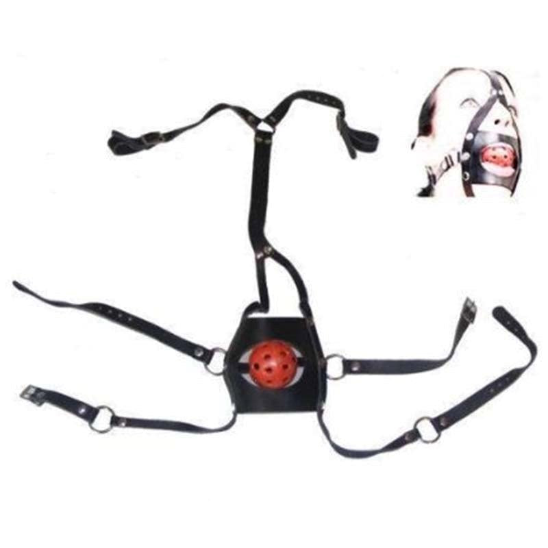 Ball Gag Head Harness - - Bondage Gags and Bits
