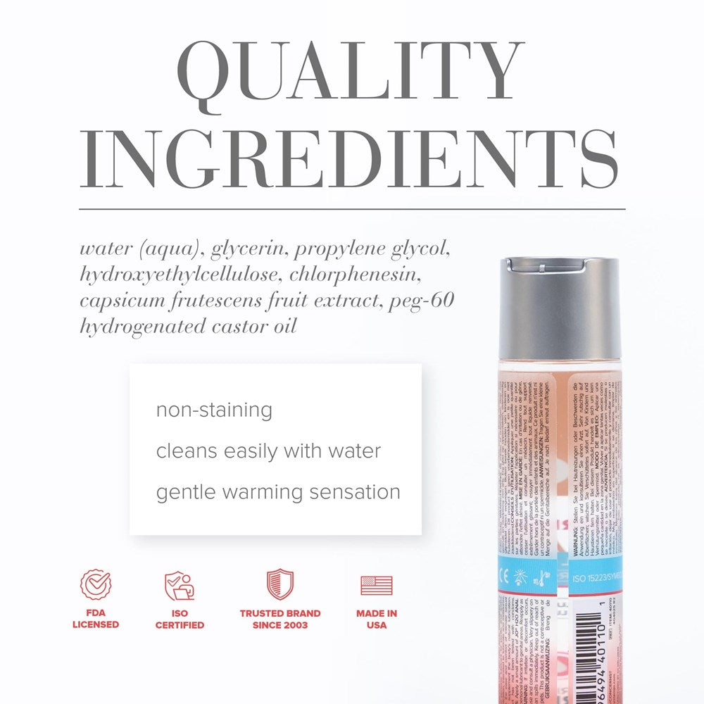 JO Anal H2O Warming Water Based Personal Lubricant - - Water Based Lubes