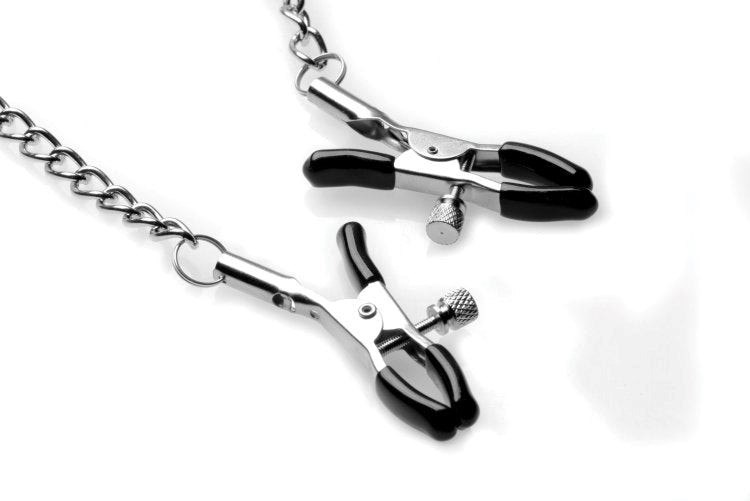 Strict Silicone Ball Gag With Nipple Clamps Black - Bondage Gags and Bits