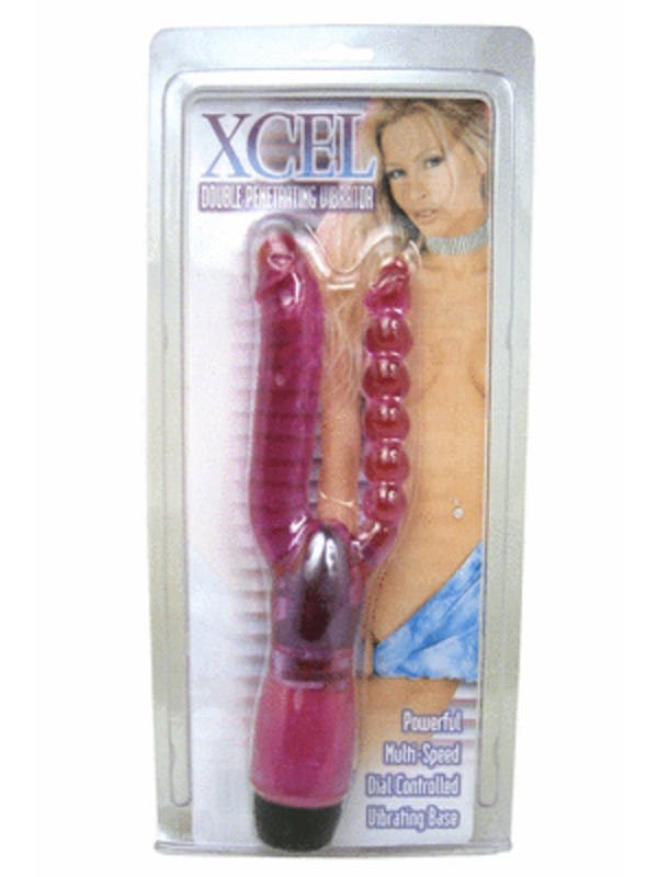 Xcel Double Penetrating Penis Shape Vibrator - - Anal Vibrators