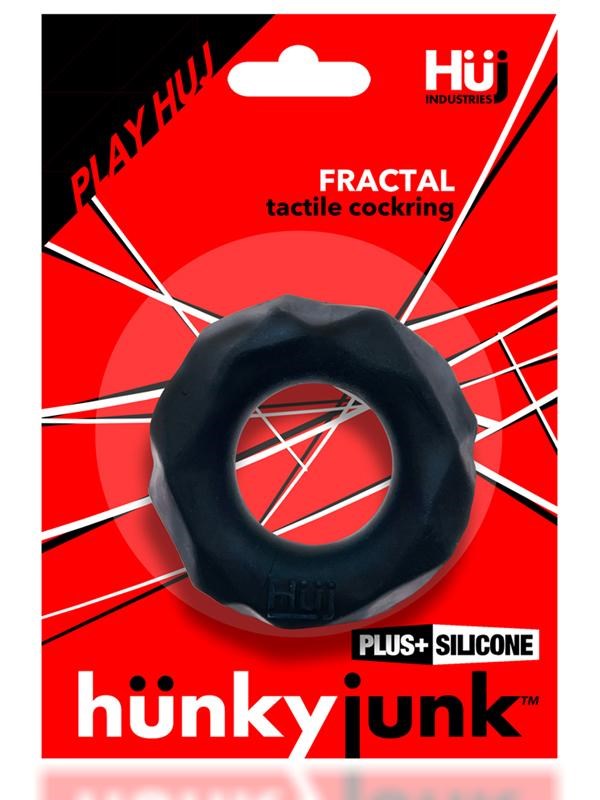 Hunkyjunk Fractal Tactile Cock Ring Tar Ice - - Cock Rings
