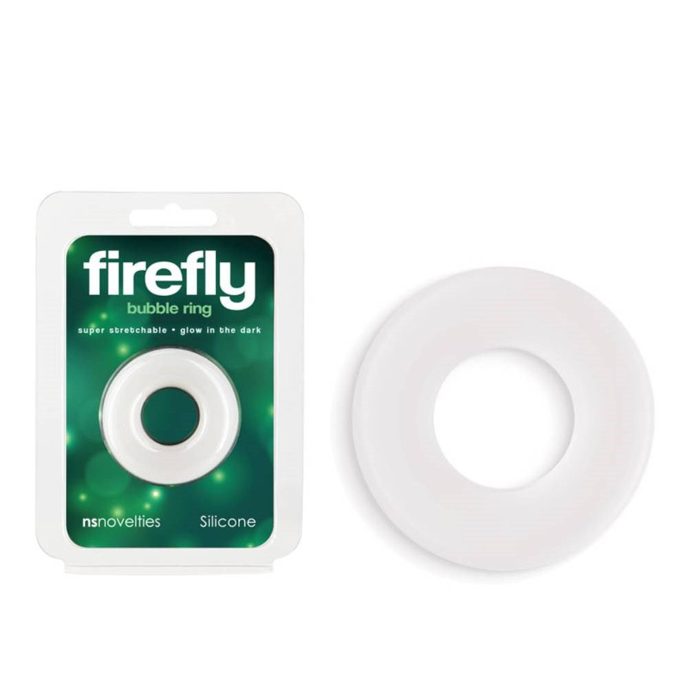 NS Novelties Firefly Stretchy Bubble Ring White - - Stretchy Cock Rings