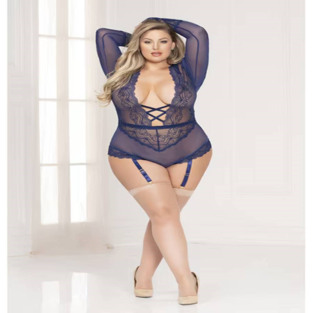 Seven Til Midnight Secret Affair Women Teddy Navy - - Teddies and Bodysuits