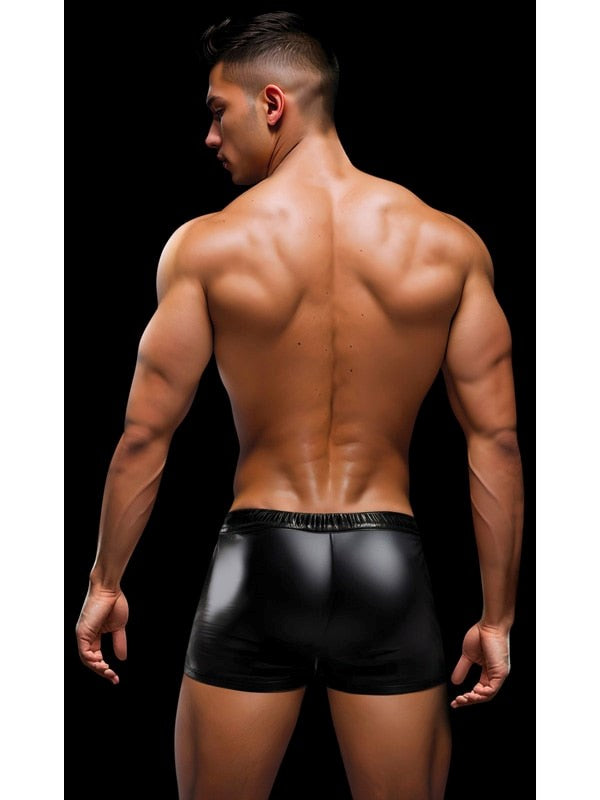 Envy Lace Up Wetlook Trunks Large/XL Black/Red - Mens Briefs And Boxers