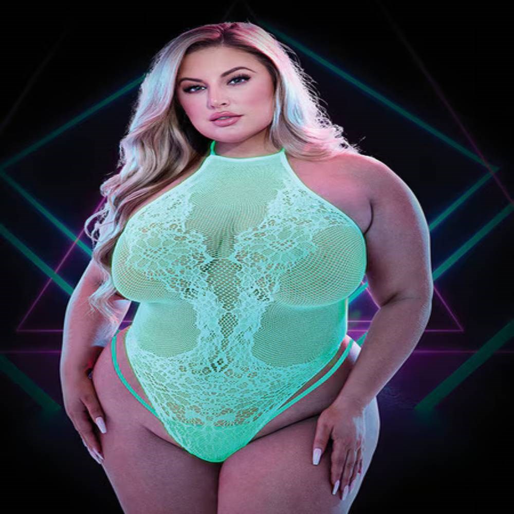 Lapdance Lingerie Glow In The Dark Womens Sheer Teddy - Teddies and Bodysuits