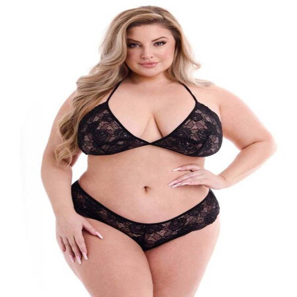 Baci 2 Piece Eco Bra and Panty Set Black - - Bras and Bra Sets