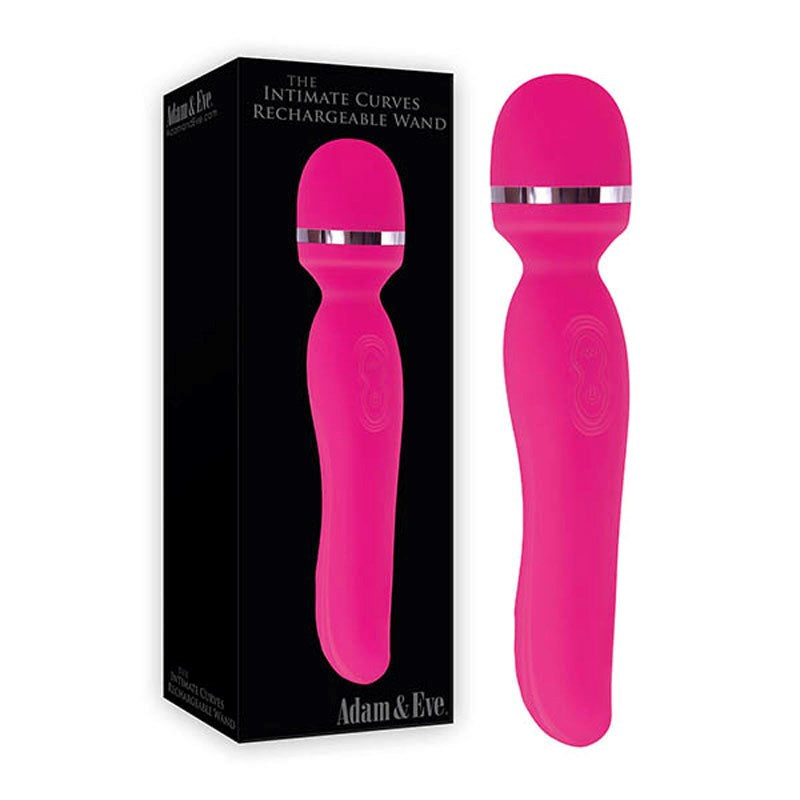 Adam and Eve Intimate Curves USB Rechargeable Vibrating Body Wand Pink - - Body Wands