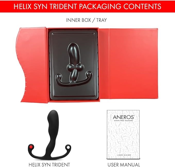Aneros Helix Syn Trident Male Prostate Wand Massager Black - - Prostate Toys