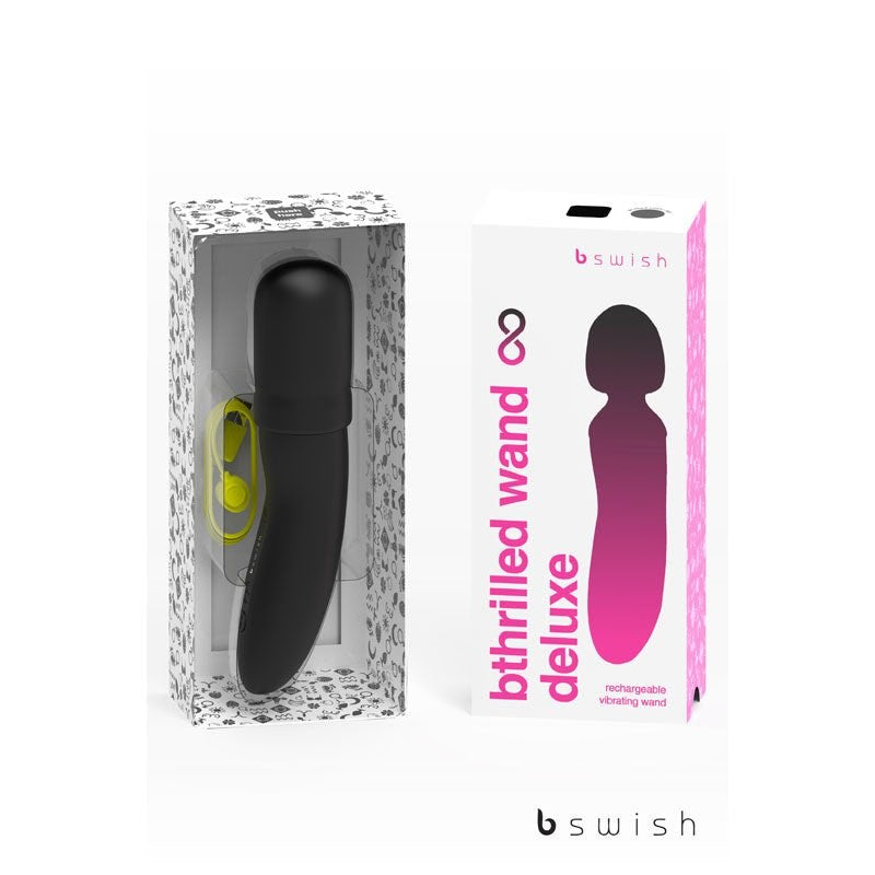 B Swish Bthrilled Premium Noir USB Rechargeable Body Wand Massager Black - - Body Wands