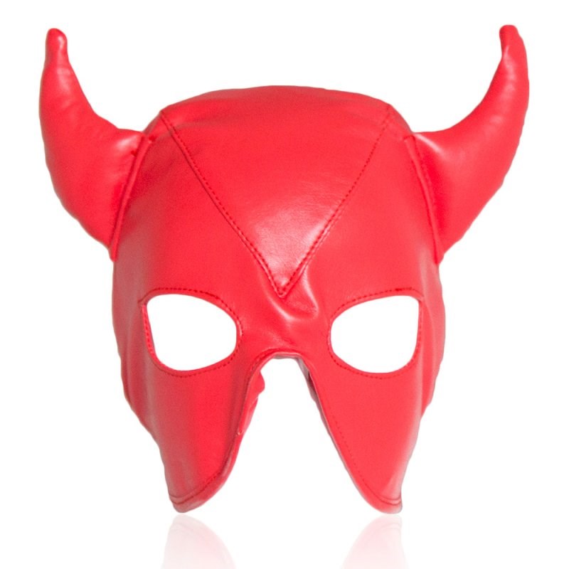 BDStyle Ox Horn Face Extreme Restraint Bondage Hood - - Bondage Hoods