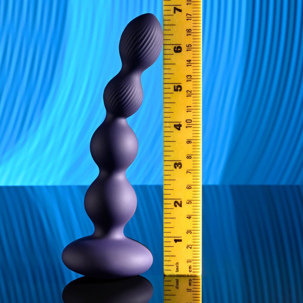 Evolved PLEASURE ORBIT Twirling & Vibrating Anal Beads with Remote Navy Blue - - Anal Beads and Balls