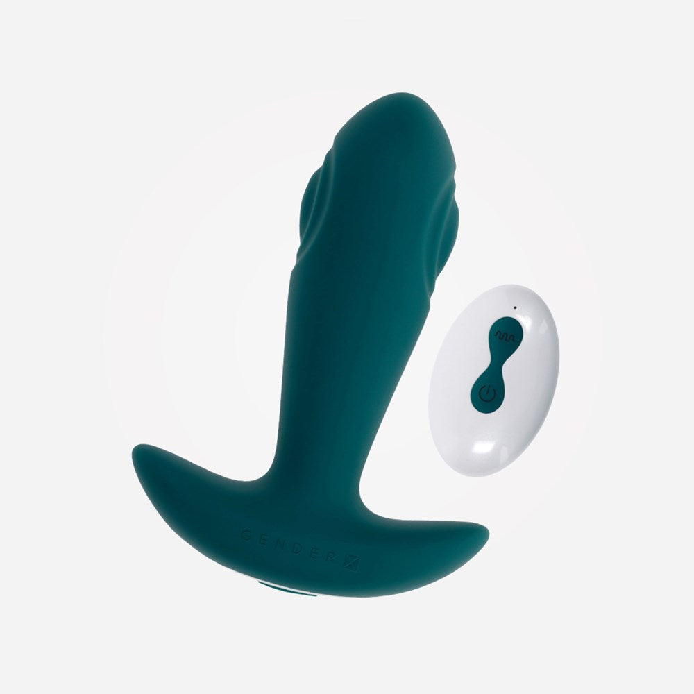 Gender X TUNNEL TAPPER Tapping Anal Plug with Wireless Remote Grey - - Butt Plugs
